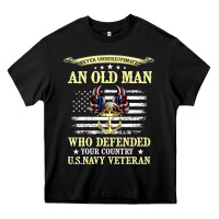 Black never underestimate an old man us navy veteran Heavy Core Tee - linhVisuals