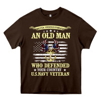 Never Underestimate An Old Man Us Navy Veteran Heavy Core Tee | Teevron