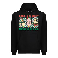 Black Chillin with my Snowmies Premium Hoodie - BarkalooDesign