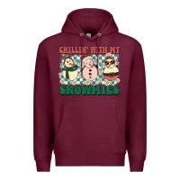 Burgundy Chillin with my Snowmies Premium Hoodie - BarkalooDesign