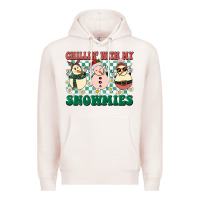 Pale Pink Chillin with my Snowmies Premium Hoodie - BarkalooDesign