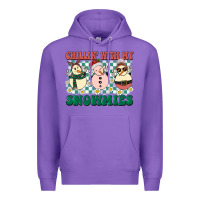 Purple Chillin with my Snowmies Premium Hoodie - BarkalooDesign