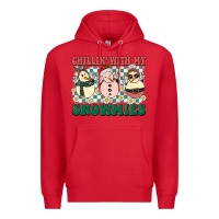 Red Chillin with my Snowmies Premium Hoodie - BarkalooDesign