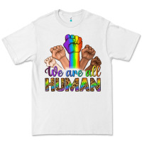 White We Are All Human Premium Tee - BundleAndBundleShop