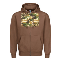 Chestnut leopard camo pattern background Zipper Hoodie - Jasminsmagicworld