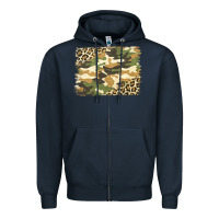 Navy leopard camo pattern background Zipper Hoodie - Jasminsmagicworld