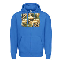 True Royal leopard camo pattern background Zipper Hoodie - Jasminsmagicworld