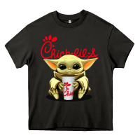 Asphalt baby yoda hold Heavy Core Tee - linhVisuals