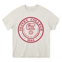 Cream olivet college vectorized Heavy Core Tee - linhVisuals