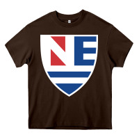 Chocolate Brown new england college shield vectorized Heavy Core Tee - linhVisuals