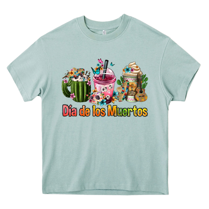 Mexican Día De Los Muertos Coffee Cups Heavy Core Tee by FaDigitalArtStudio | Teevron