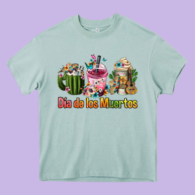 Mexican Día De Los Muertos Coffee Cups Heavy Core Tee Designed By Fadigitalartstudio