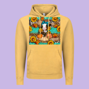 Cow Fall Pumpkin Vintage Hoodie Designed By Artiststas