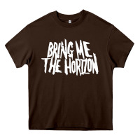Chocolate Brown be happy Heavy Core Tee - linhVisuals
