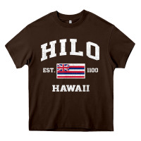 Chocolate Brown hilo hawaii hi vintage state athletic style t shirt Heavy Core Tee - linhVisuals