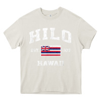 Cream hilo hawaii hi vintage state athletic style t shirt Heavy Core Tee - linhVisuals