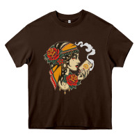 Chocolate Brown Dirty honey Heavy Core Tee - linhVisuals