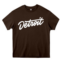 Chocolate Brown DETROIT Heavy Core Tee - linhVisuals