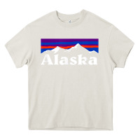 Cream alaska retro vintage mountains & outdoors wilderness state Heavy Core Tee - linhVisuals