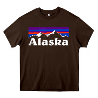 Chocolate Brown alaska retro vintage mountains & outdoors wilderness state Heavy Core Tee - linhVisuals