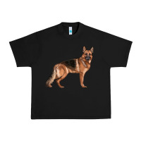 Black German Shepherd Dog Illustrations Urban Heavy Tee - LillyAllenDesigns