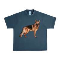Midnight Navy German Shepherd Dog Illustrations Urban Heavy Tee - LillyAllenDesigns