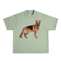 Oil Green German Shepherd Dog Illustrations Urban Heavy Tee - LillyAllenDesigns