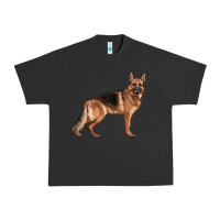 Pigment Black German Shepherd Dog Illustrations Urban Heavy Tee - LillyAllenDesigns