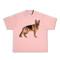 Salmon German Shepherd Dog Illustrations Urban Heavy Tee - LillyAllenDesigns