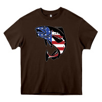 Chocolate Brown american cod fish design fishing lover fisherman usa premium Heavy Core Tee - linhVisuals