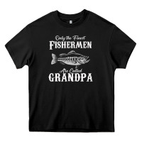 Mens Only The Finest Fishermen Grandad Premium Heavy Core Tee | Teevron