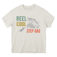 Cream mens reel cool step dad fishing funny fathers day Heavy Core Tee - linhVisuals