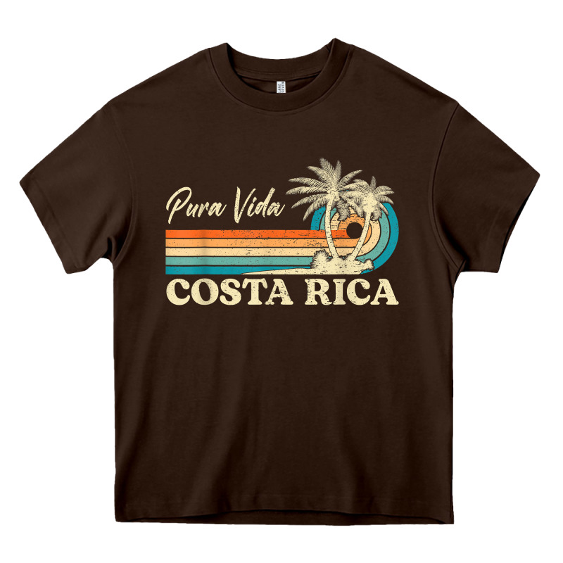 Costa Rica Retro Beach Vacation Costa Rica Souvenir Beach T Shirt Heavy Core Tee by linhVisuals | Teevron