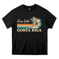 Black costa rica retro beach vacation costa rica souvenir beach t shirt Heavy Core Tee - linhVisuals