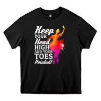 Black ballet dancer keep head high toes pointed ballerina teacher Heavy Core Tee - linhVisuals
