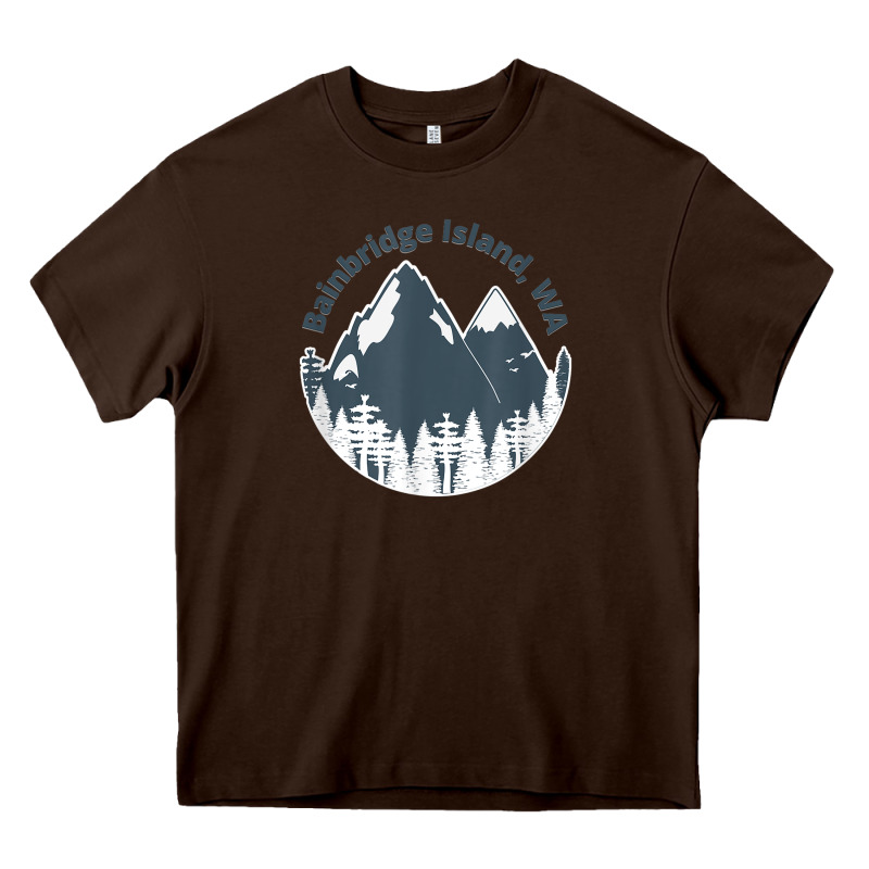 Bainbridge Island Wa Mountains Hiking Climbing Camping Heavy Core Tee by linhVisuals | Teevron