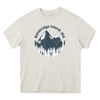 Cream bainbridge island wa mountains hiking climbing camping Heavy Core Tee - linhVisuals
