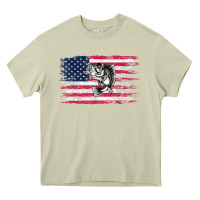 Mossy bass fishing distressed american flag essential Heavy Core Tee - linhVisuals