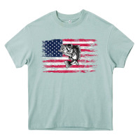 Arona bass fishing distressed american flag essential Heavy Core Tee - linhVisuals