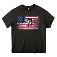 Asphalt bass fishing distressed american flag essential Heavy Core Tee - linhVisuals