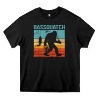 Bassquatch! Funny Bigfoot Fishing Outdoor Retro Heavy Core Tee | Teevron