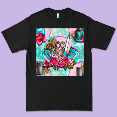 Nail Tools And Polish With Flowers And Tooled Leather Seamless Pattern Premium Tee Designed By Bundleandbundleshop