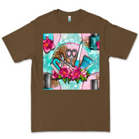 Cacao nail tools and polish with flowers and tooled leather seamless pattern Premium Tee - BundleAndBundleShop