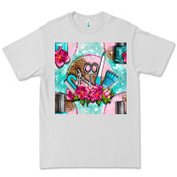 Dove Grey nail tools and polish with flowers and tooled leather seamless pattern Premium Tee - BundleAndBundleShop