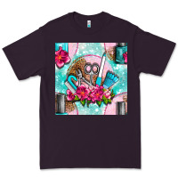 Plum nail tools and polish with flowers and tooled leather seamless pattern Premium Tee - BundleAndBundleShop