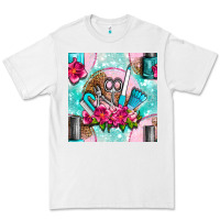 White nail tools and polish with flowers and tooled leather seamless pattern Premium Tee - BundleAndBundleShop