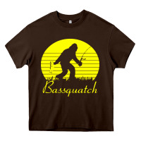 Chocolate Brown bassquatch bigfoot Heavy Core Tee - linhVisuals