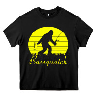 Black bassquatch bigfoot Heavy Core Tee - linhVisuals