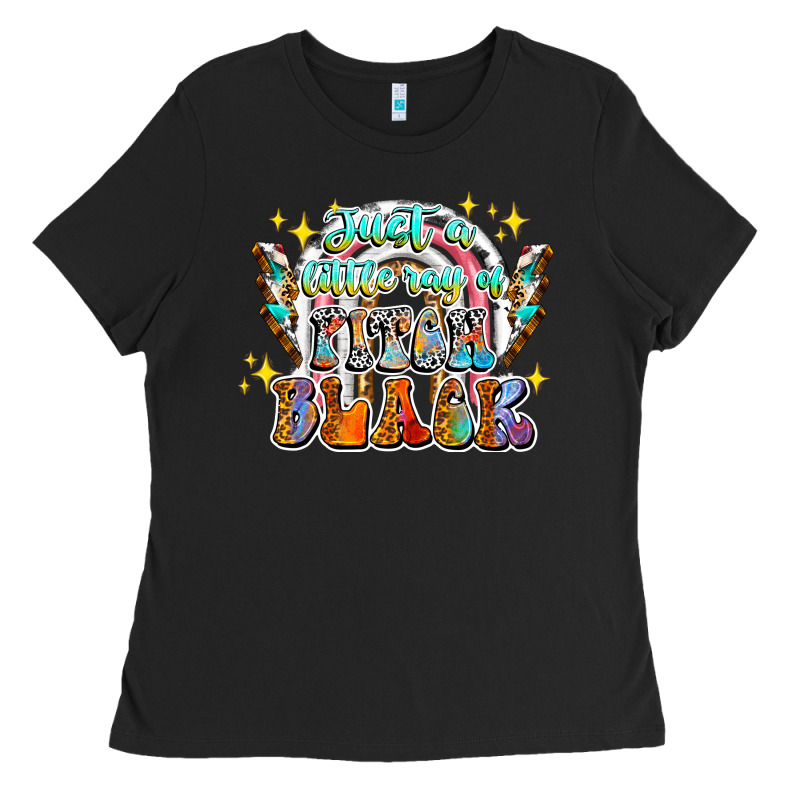 Just A Little Ray Of Pitch Black Ladies Tee by CowhideDigitalArt | Teevron