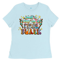 Baby Blue just a little ray of pitch black Ladies Tee - CowhideDigitalArt